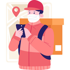 Delivery Courier Character Illustration