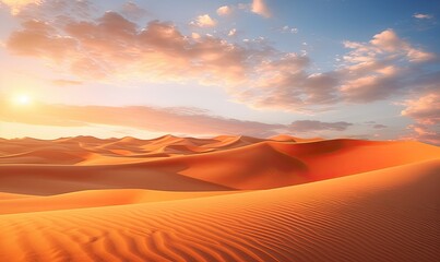 Sunset Over Sand Dunes
