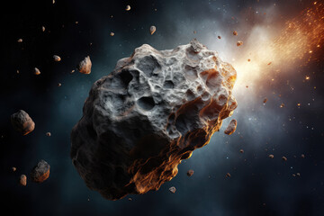 Cosmic Ballet: The Celestial Journey of an Asteroid in Space
