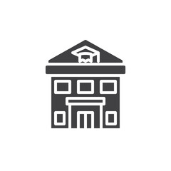 School building vector icon