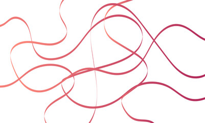 Abstract background with wavy curve lines. Luxury colorful zigzag ribbon wave random chaotic on transparent background.