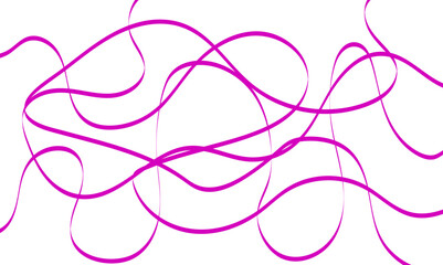 Abstract background with wavy curve lines. Luxury colorful zigzag ribbon wave random chaotic on transparent background.