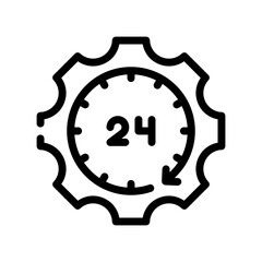 24 hours line icon