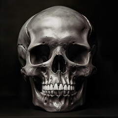 Obraz premium human skull on black. Generative Ai