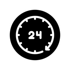 24 hours glyph icon