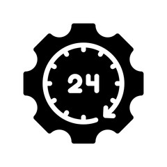 24 hours glyph icon