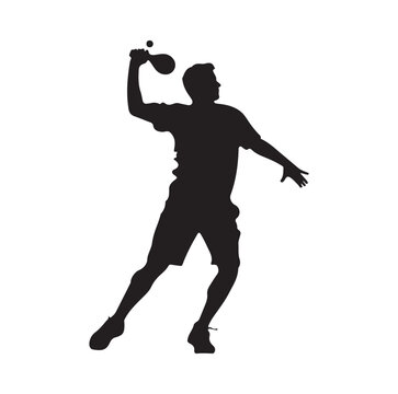 recommend clip art: Pickleball  player silhouette vector.