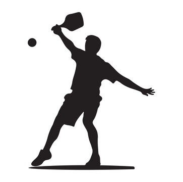 recommend clip art: Pickleball  player silhouette vector.