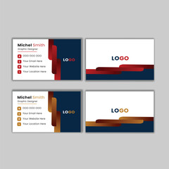  Modern and simple business card design with yellow and dark black color
