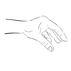 hand hold take receive something, simple hand draw sketch doodle