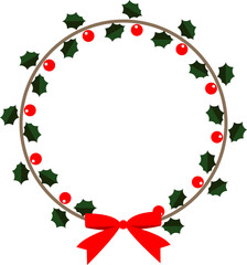 A variety of Christmas wreath ornaments
