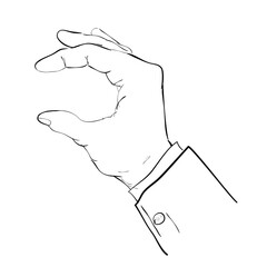 hand hold take receive something, simple hand draw sketch doodle