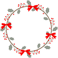 A variety of Christmas wreath ornaments
