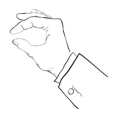 hand hold take receive something, simple hand draw sketch doodle
