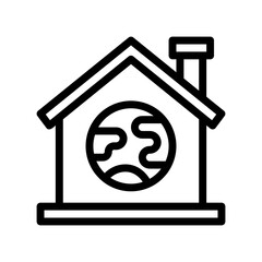 eco house line icon