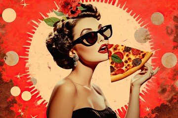 Pizza background - obrazy, fototapety, plakaty