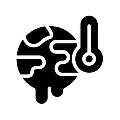 global warming glyph icon