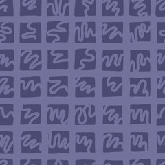 Minimalist trendy abstract doodle seamless pattern. Modern vector template for design.