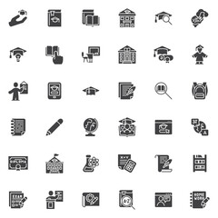 Education and knowledge vector icons set