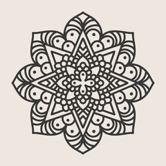 Abstract Mandala. Circular pattern in form of mandala for Henna, Mehndi, tattoo, decoration. Oriental pattern, vector illustration.