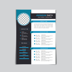 Clean Modern Resume and Cover Letter Layout Vector Template for Business Job Applications, Minimalist resume cv template, Resume design template, cv design, multipurpose resume design