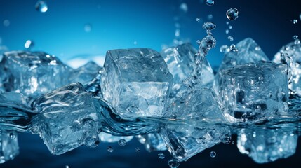 ice cubes in water