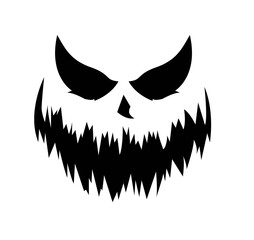 frightened face, Halloween illustrator on white