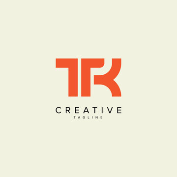 Alphabet TK KT letter modern monogram style logo vector template