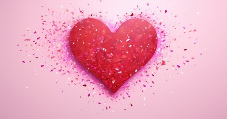 big heart with glitter for love and romance background