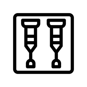 recommend clip art: crutches line icon