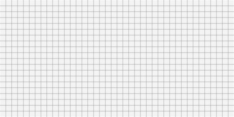 Sheet of graph paper with grid. Millimeter paper texture, geometric pattern. Gray lined blank for drawing, studying, technical engineering or scale measurement. Vector illustration
