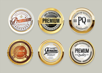 Premium quality retro vintage black and white badge 