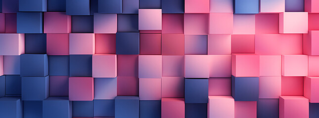 3d colored square background, in the style of light indigo and pink, blocky