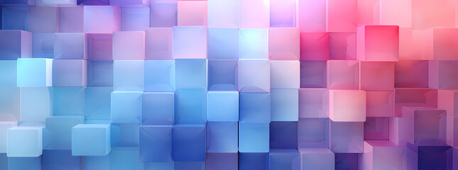 a colorful and stylized background of geometric cubes, in the style of light violet and indigo, photorealistic compositions, abstraction-création, pared-down abstraction, light red and sky-blue, gloss