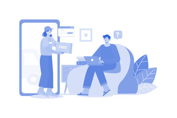 Man getting free product delivery