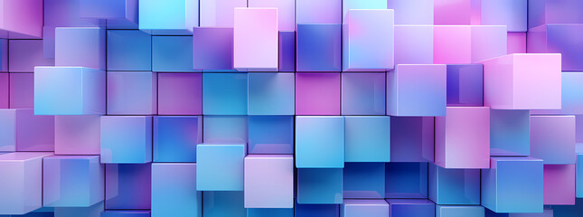 digital colored abstract wallpaper with two stacked blocks of different colors, in the style of light violet and indigo, photorealistic compositions, glossy finish, shaped canvas, light pink and blue,