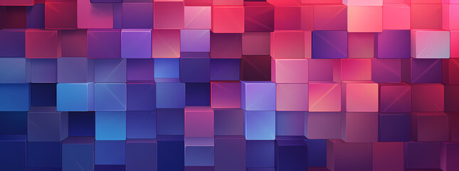 red blue pink geometric cube background, in the style of light purple and indigo, unmodulated color