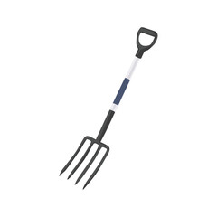 garden fork shovel flat illustration