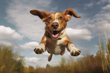 dog jumping pose
