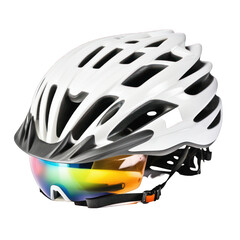 Fototapeta premium insulated cycling helmet on a transparent background, sport concept, generative ai