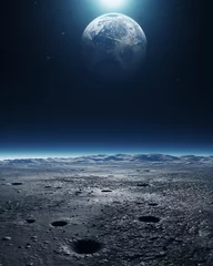 Möbelaufkleber earth and moon © Patrick