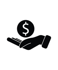 hand holding dollar icon, vector best flat icon.