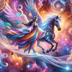 Obraz na płótnie Canvas Le cheval dans l'univers