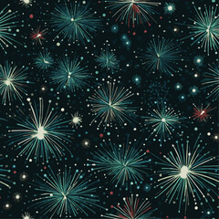 Fototapeta na wymiar seamless pattern with fireworks