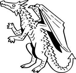 Fototapeta na wymiar hand drawn dragon illustration.