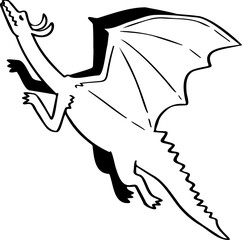 hand drawn dragon illustration.