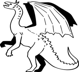 hand drawn dragon illustration.