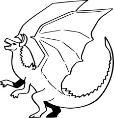 hand drawn dragon illustration.