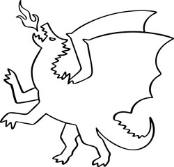 hand drawn dragon illustration.