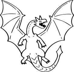 hand drawn dragon illustration.